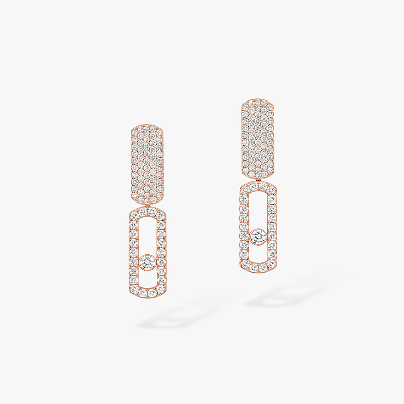 Earrings For Her Pink Gold Diamond Imperial Move LM 13754-PG