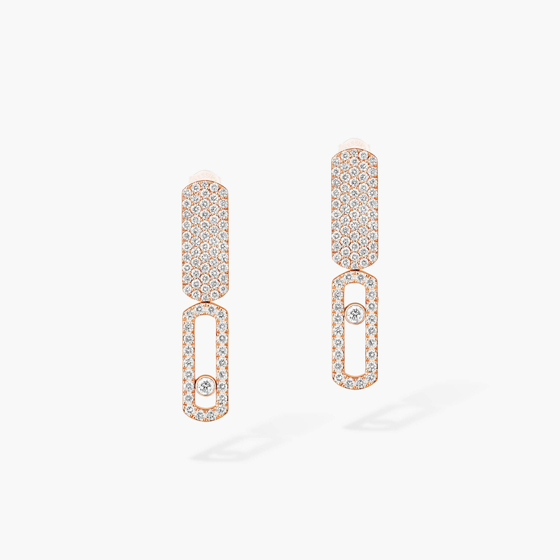 Earrings For Her Pink Gold Diamond Imperial Move SM 13930-PG