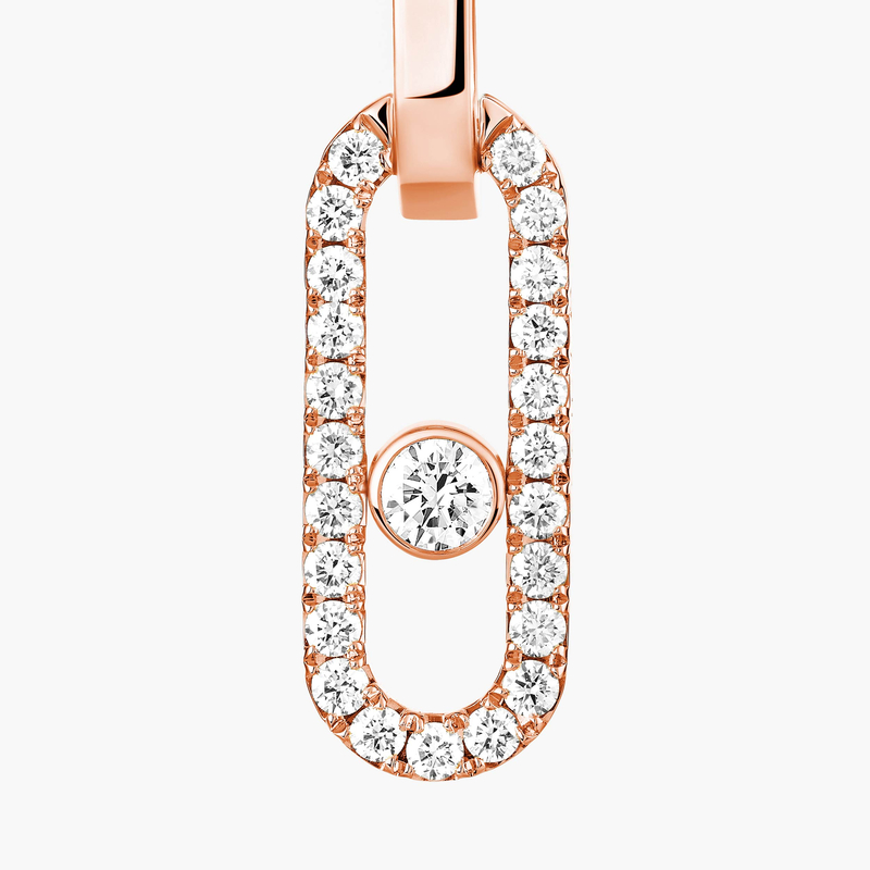 Earrings For Her Pink Gold Diamond Move Link transformable earrings 13678-PG
