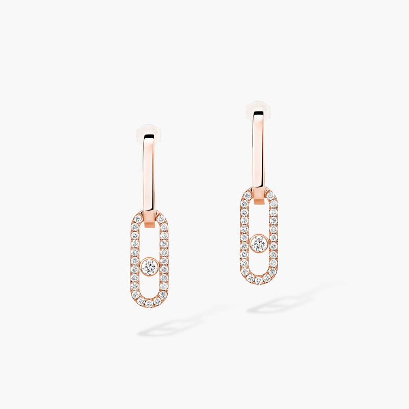 Earrings For Her Pink Gold Diamond Move Link transformable earrings 13678-PG