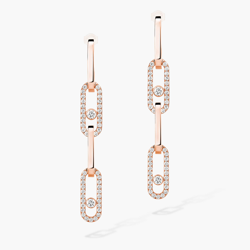 Pendiente Mujer Oro rosa Diamante Pendientes transformables Move Link 13678-PG