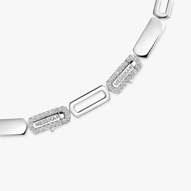 Necklace For Her White Gold Diamond Imperial Move LM Tie Necklace 13726-WG