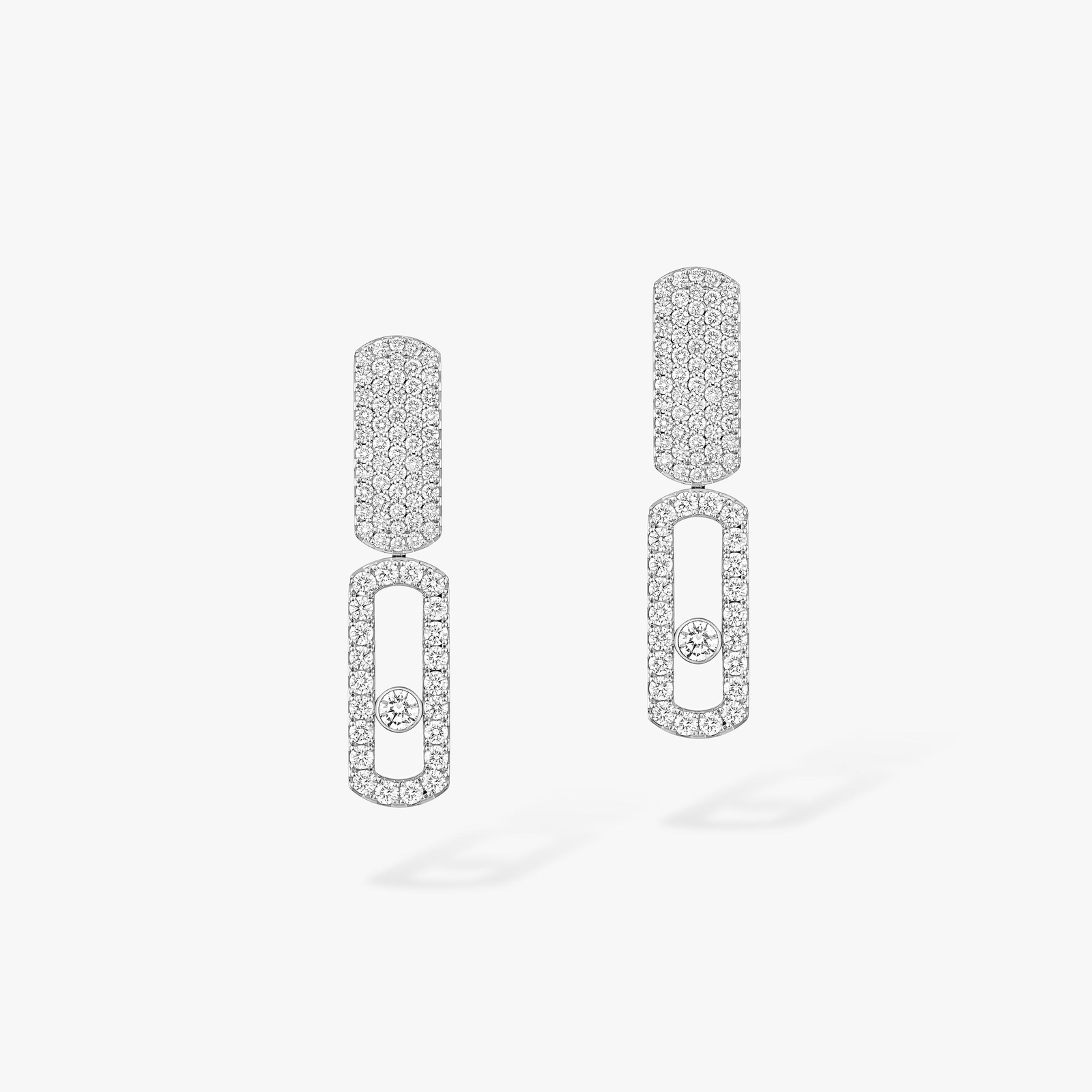 Boucles d'oreilles Femme Or Blanc Diamant Imperial Move GM 13754-WG