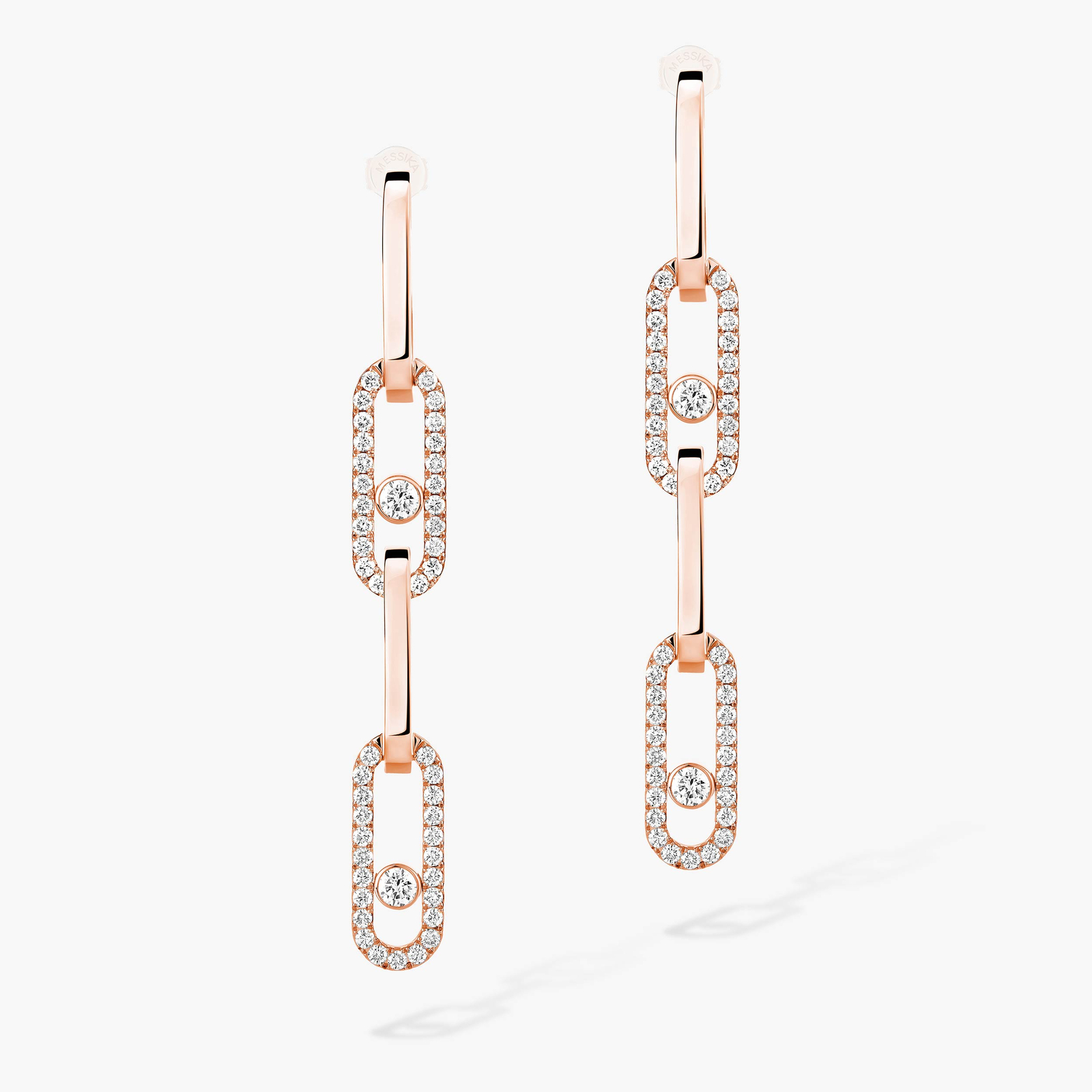 Boucles d'oreilles Femme Or Rose Diamant Boucles d'oreilles transformables Move Link 13678-PG