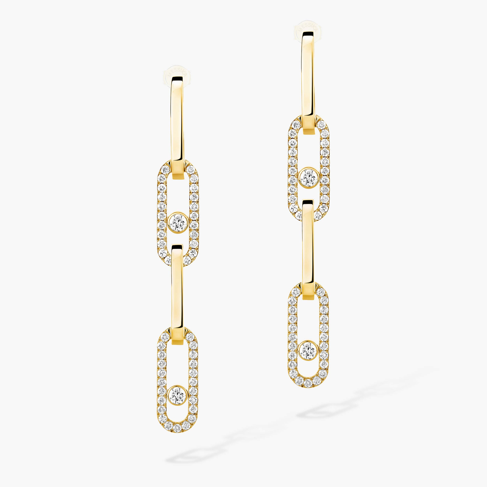 Earrings For Her Yellow Gold Diamond Move Link transformable earrings 13678-YG