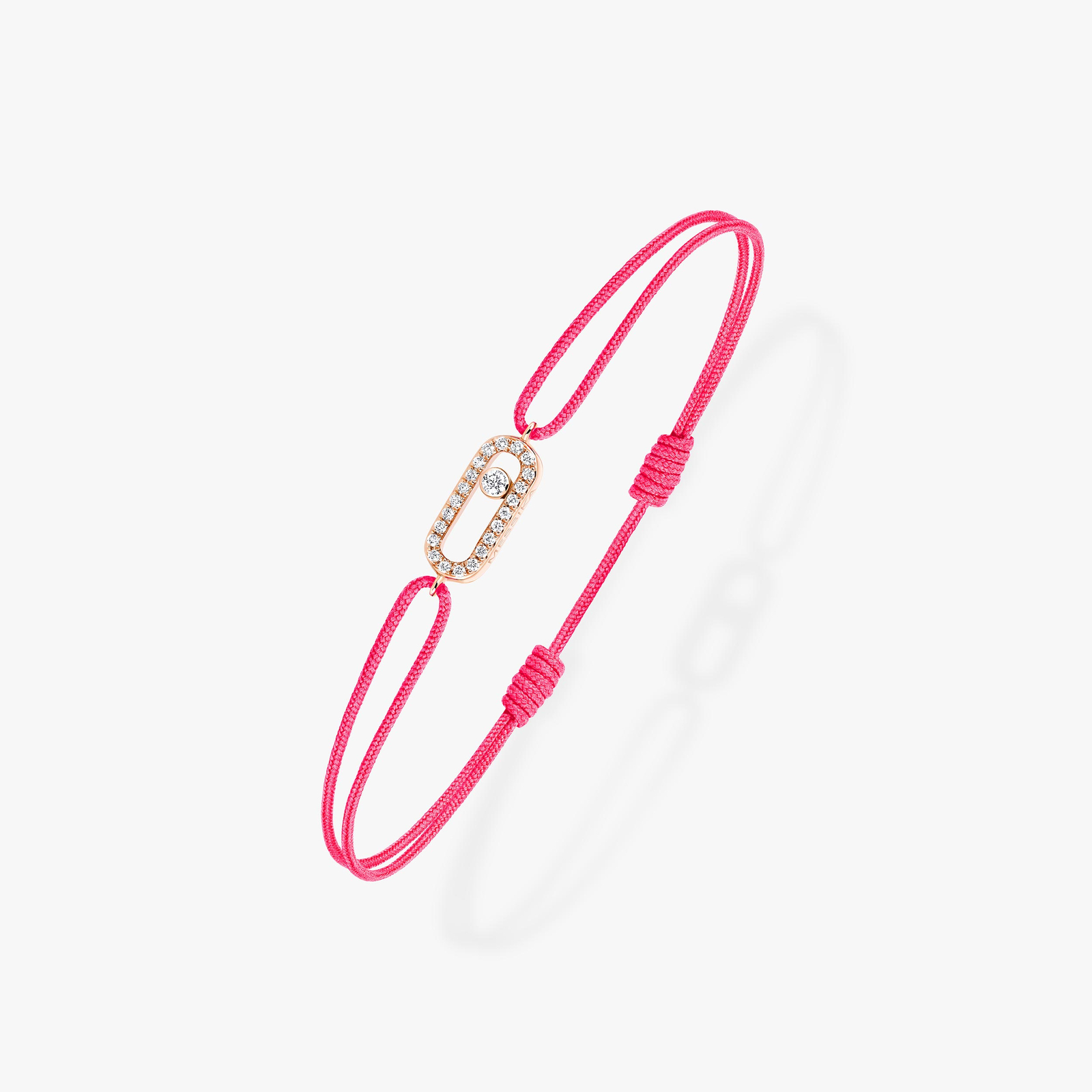 Pulsera Mujer Oro rosa Diamante Cordón Move Uno Rosa Fluorescente 14373-PG