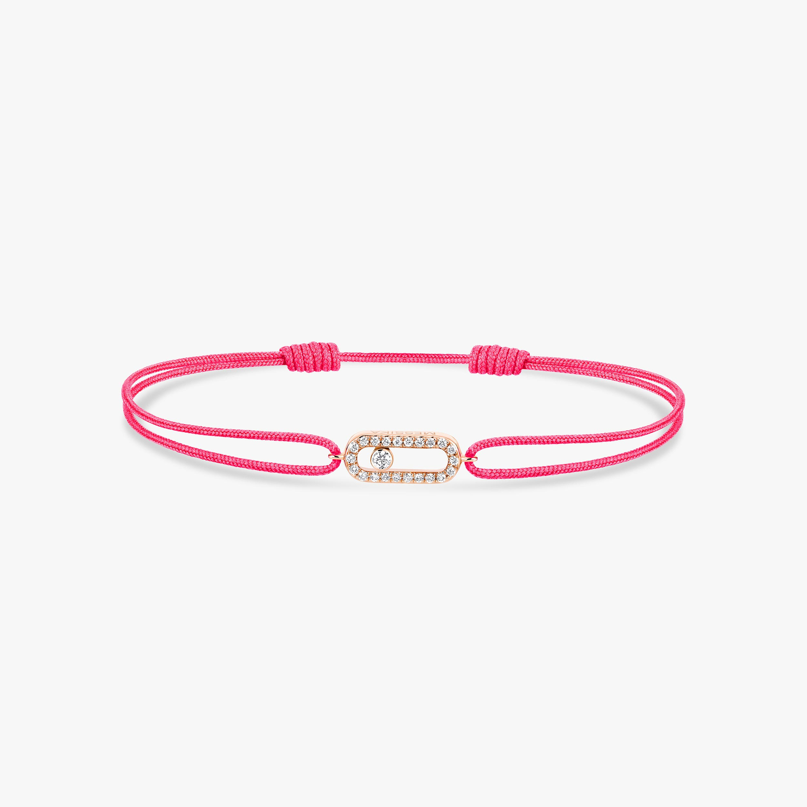 Pulsera Mujer Oro rosa Diamante Cordón Move Uno Rosa Fluorescente 14373-PG