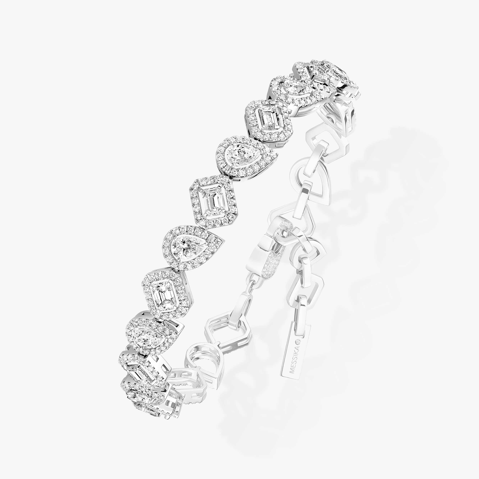 My Twin Rivière White Gold For Her Diamond Bracelet 13452-WG