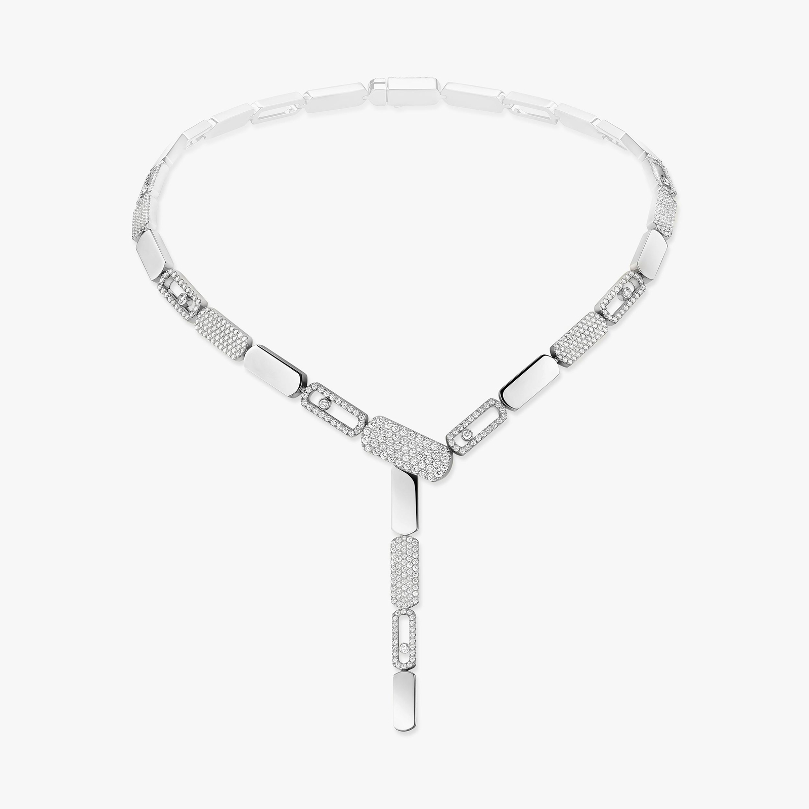 Collier Femme Or Blanc Diamond Imperial Move Cravate GM 13726-WG