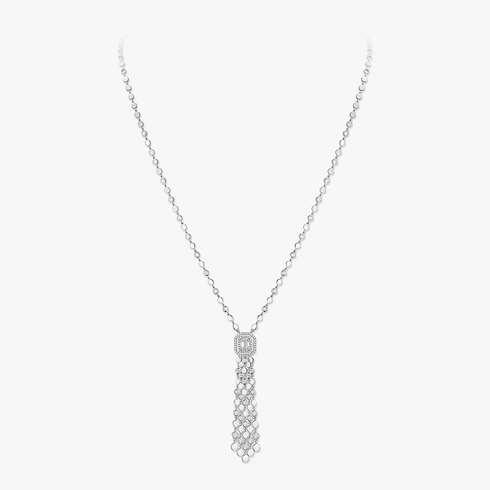 Collier Femme Or Blanc Diamant Pompon D-Vibes 13175-WG