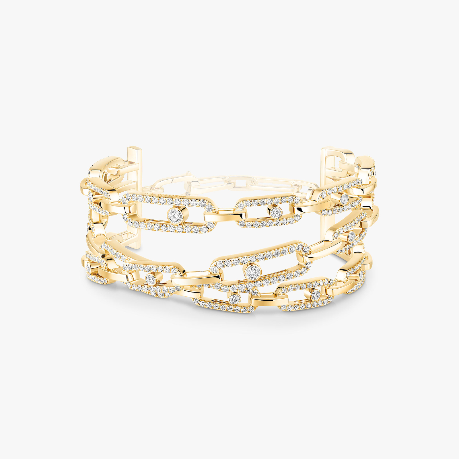 Move Link 3-row cuff Yellow Gold For Her Diamond Bracelet 13512-YG