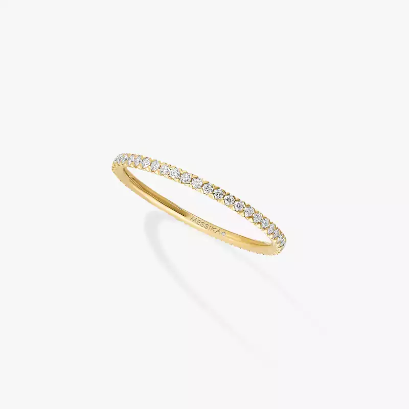 Ring For Her Yellow Gold Diamond Gatsby Wedding Ring 04036-YG