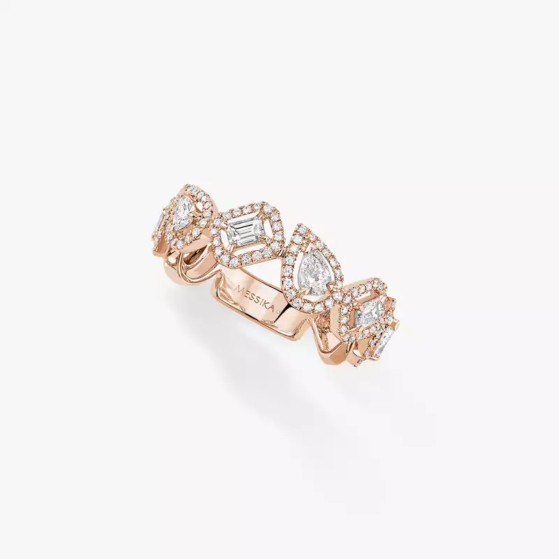 Ring For Her Pink Gold Diamond My Twin Wedding Ring 06705-PG