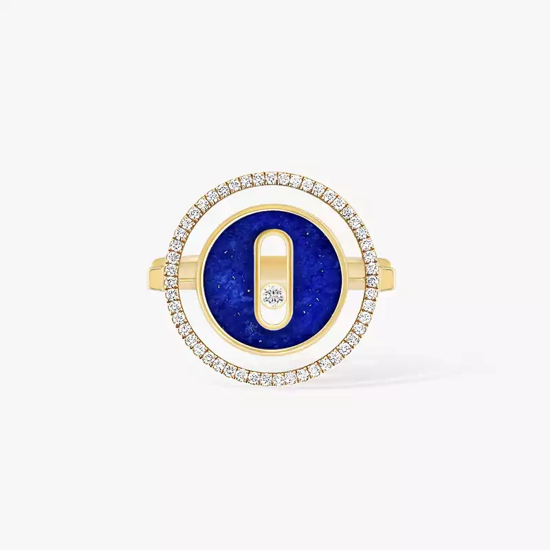Ring For Her Yellow Gold Diamond Lucky Move SM Lapis Lazuli 11951-YG