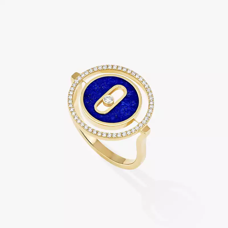 Ring For Her Yellow Gold Diamond Lucky Move SM Lapis Lazuli 11951-YG