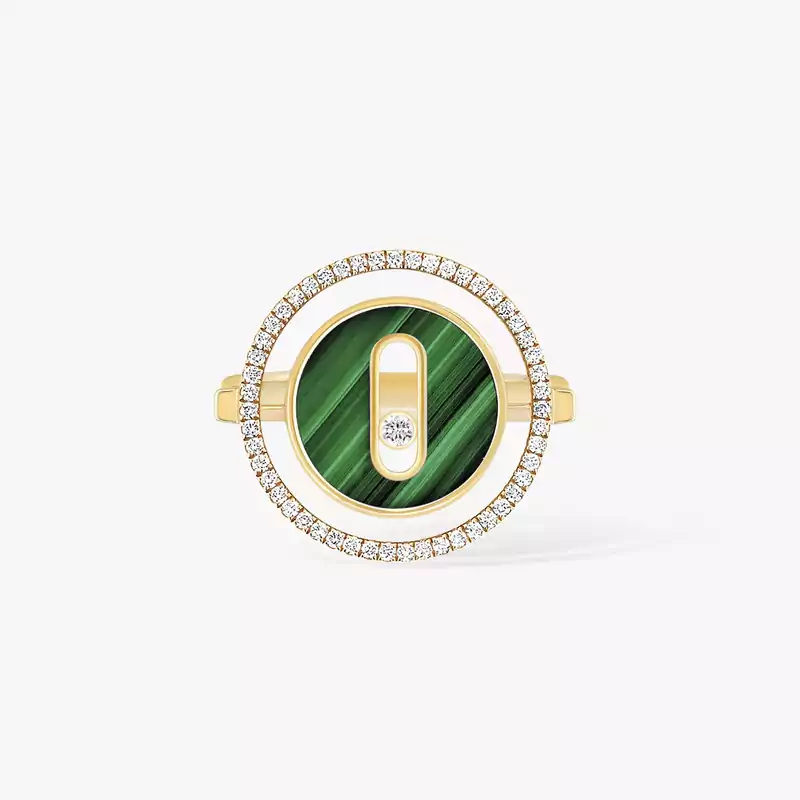 Ring For Her Yellow Gold Diamond Lucky Move SM Malachite 11953-YG