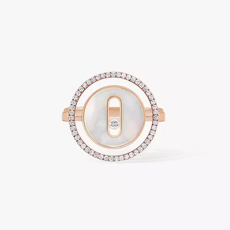 Кольцо Для нее Розовое золото Бриллиантами Кольцо Lucky Move PM с белым перламутром (малая модель) 11952-PG