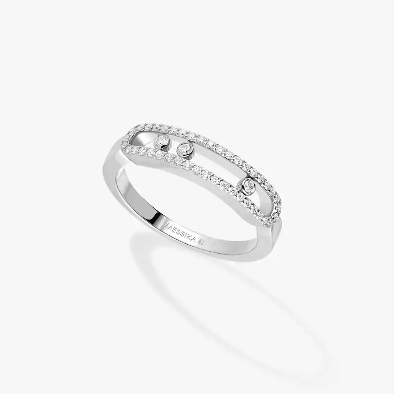Ring For Her White Gold Diamond Baby Move Pavé 04683-WG