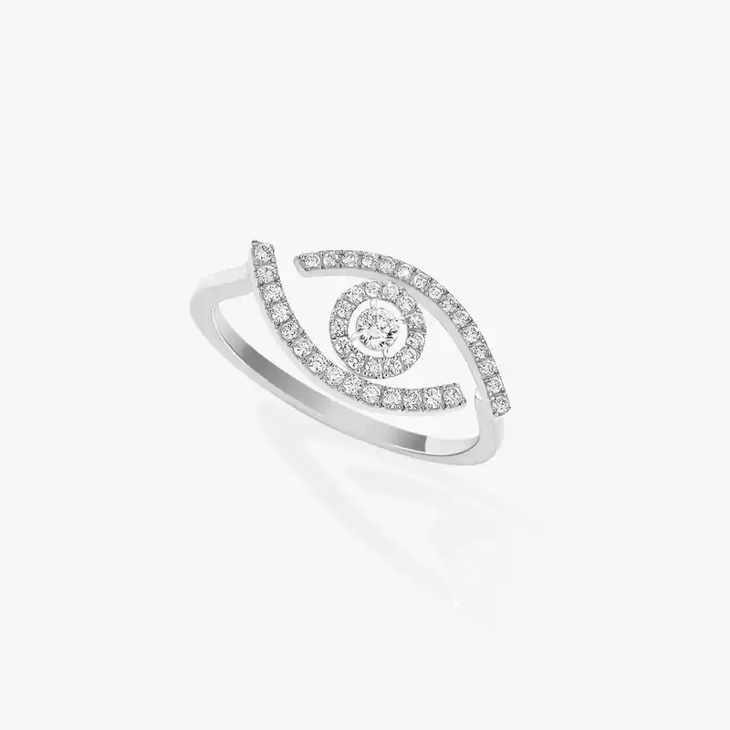 Ring For Her White Gold Diamond Lucky Eye Pavé 10037-WG