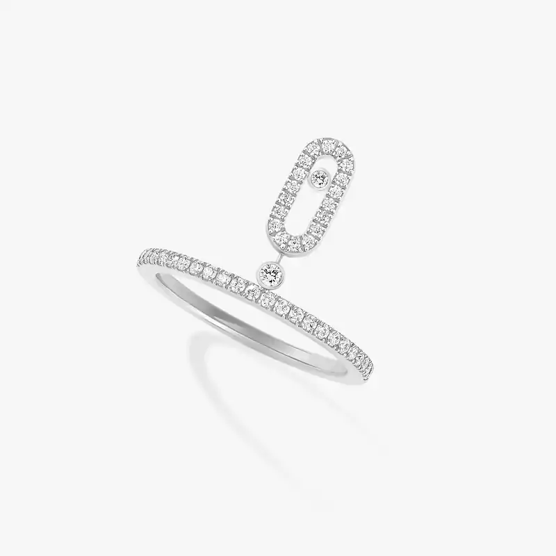 Ring For Her White Gold Diamond Move Uno Pavé Drop 11163-WG