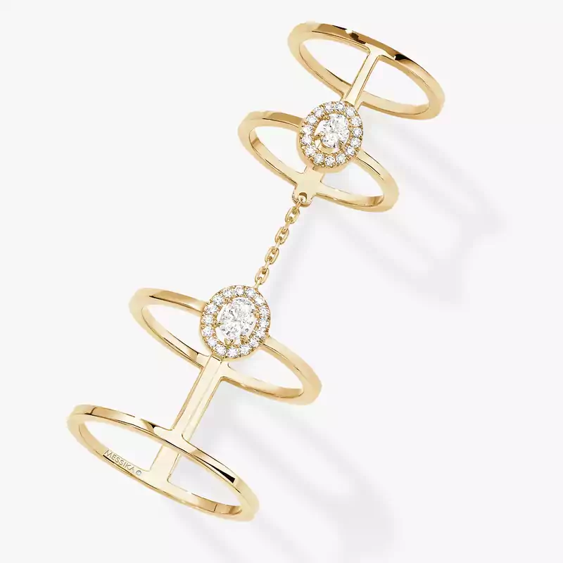 Ring For Her Yellow Gold Diamond Glam'Azone Double 06141-YG