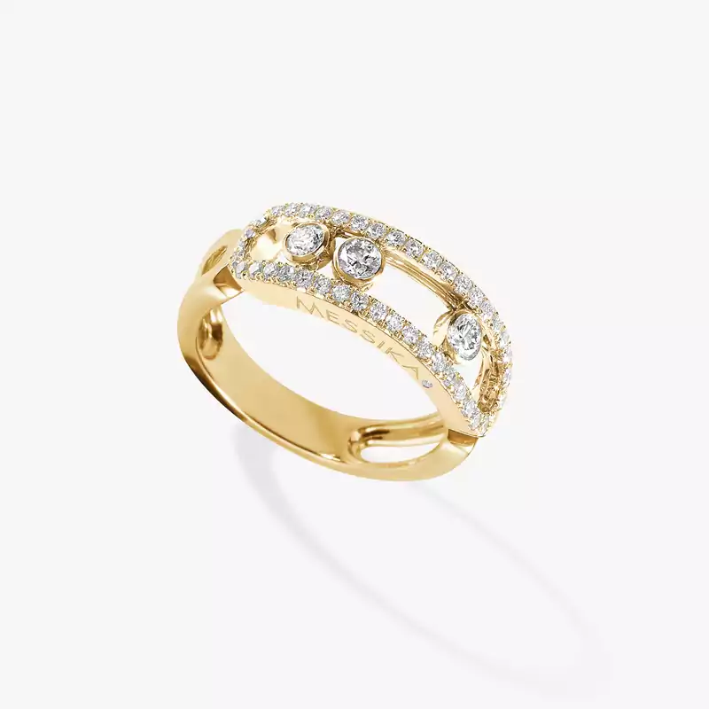 Ring For Her Yellow Gold Diamond Move Classique Pavé 04000-YG