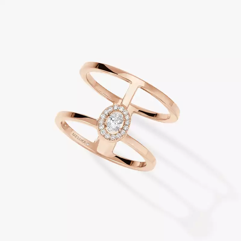 Ring For Her Pink Gold Diamond Glam'Azone 2 Rows 06173-PG