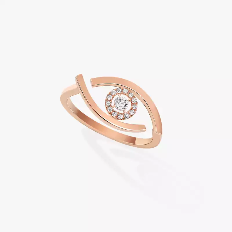Кольцо Для нее Розовое золото Бриллиантами Кольцо Lucky Eye 10036-PG