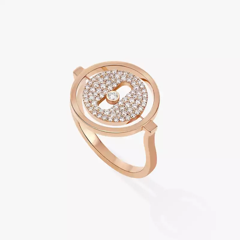 Ring For Her Pink Gold Diamond Lucky Move Pavé SM 07534-PG
