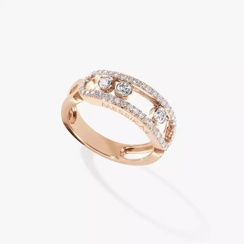 Ring For Her Pink Gold Diamond Move Classique Pavé 04000-PG