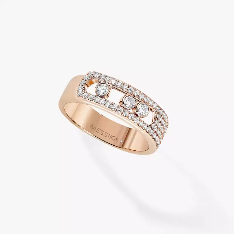 Ring For Her Pink Gold Diamond Move Noa Pavé 06129-PG