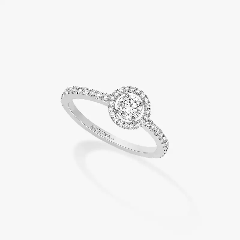 M-Love Brilliant-Cut Solitaire 0.30ct F/SI White Gold For Her Diamond Ring 55297-WG