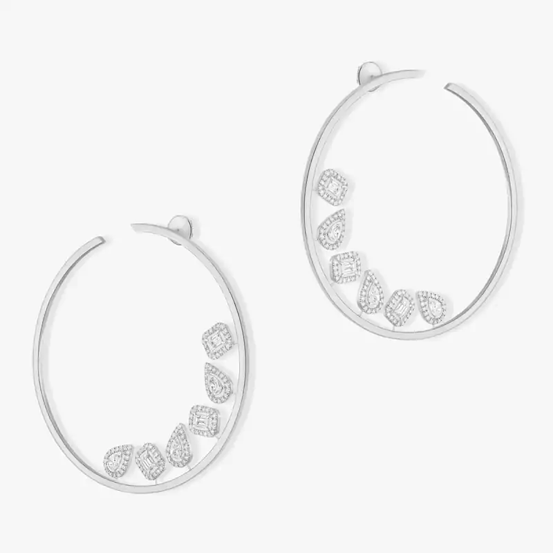 My Twin XXL hoops White Gold For Her Diamond Earrings 11734-WG