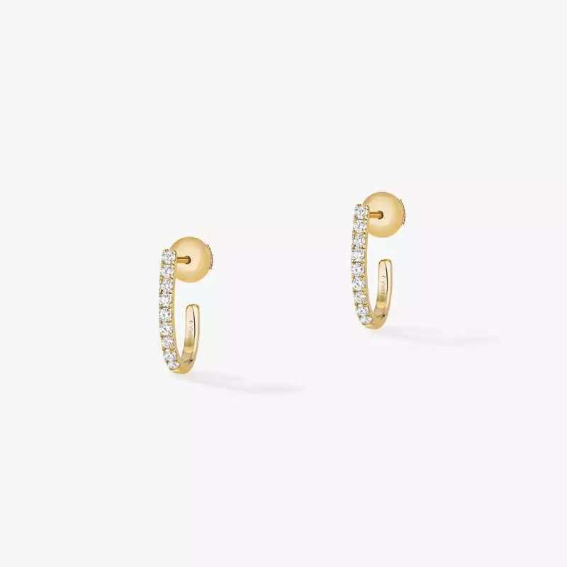 Earrings For Her Yellow Gold Diamond Gatsby XS Hoop 05741-YG