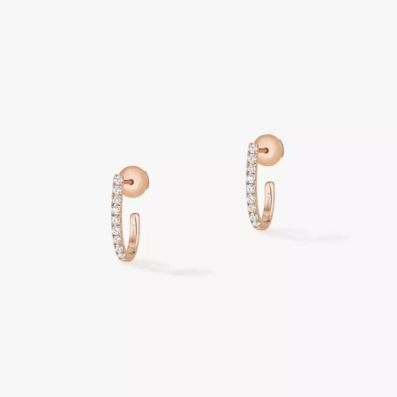 Gatsby XS Hoop Pink Gold For Her Diamond Earrings 05741-PG