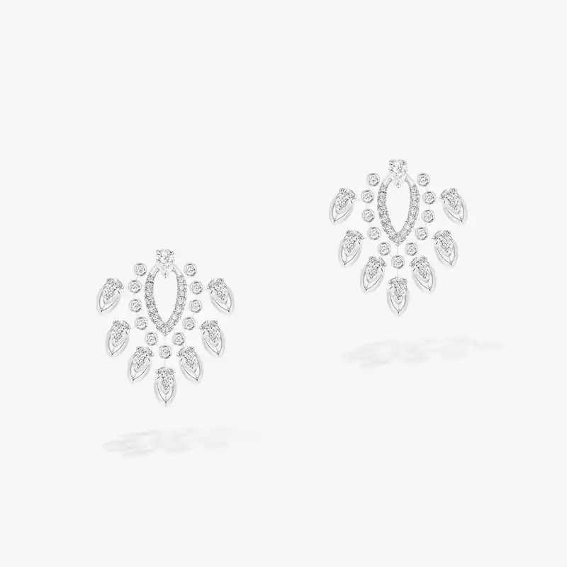 Pendiente Mujer Oro blanco Diamante Pendientes Desert Bloom 07475-WG