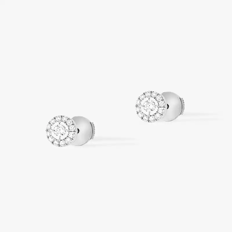 Boucles d'oreilles Femme Or Blanc Diamant Joy Diamants Ronds PM 06954-WG