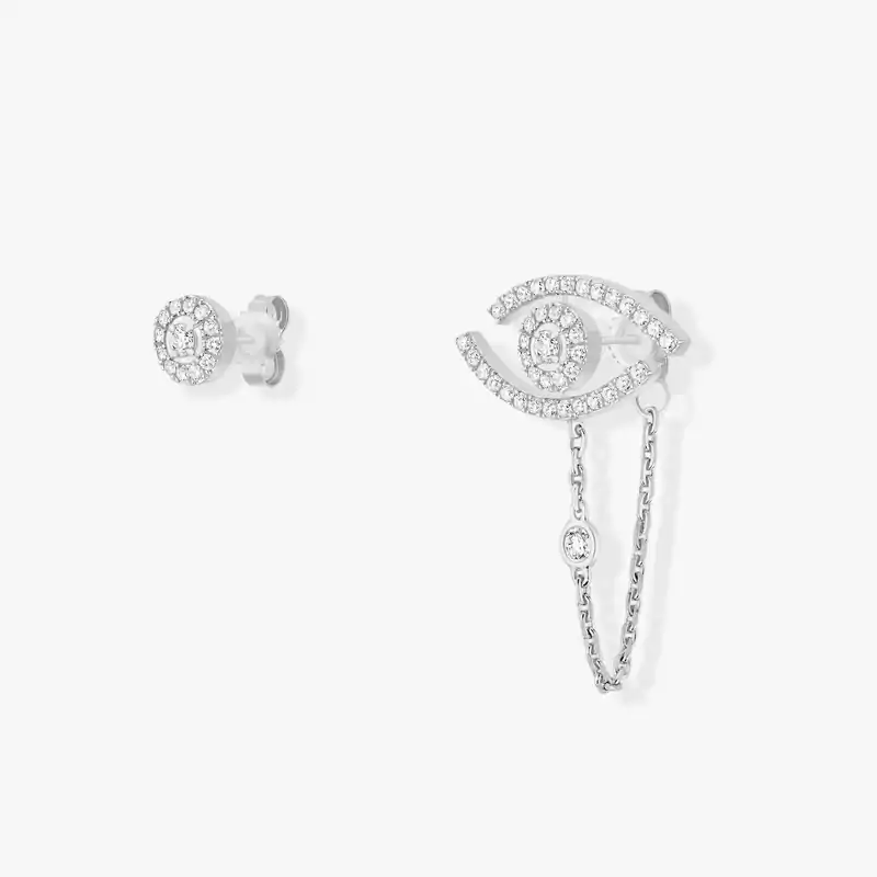Earrings For Her White Gold Diamond Lucky Eye Diamond Pavé Jewelry 11349-WG