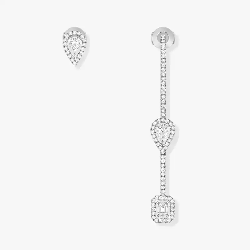 Earrings For Her White Gold Diamond My Twin Hook and Stud 3x0.10ct 07224-WG