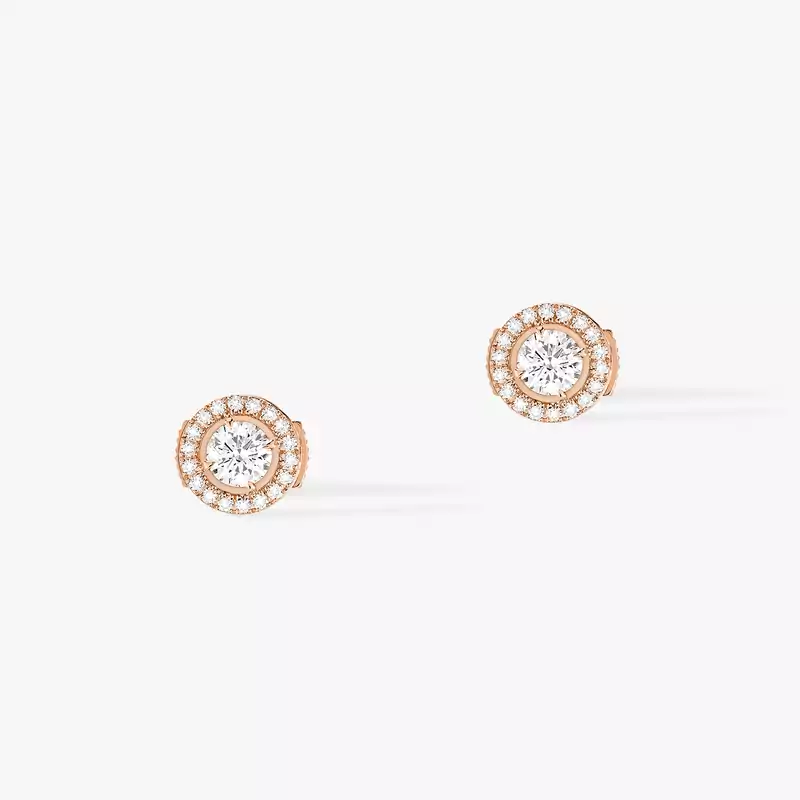 Earrings For Her Pink Gold Diamond Joy Round Diamonds 2x0.25ct 04445-PG