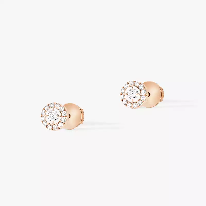 Boucles d'oreilles Femme Or Rose Diamant Joy Diamants Ronds PM 06954-PG