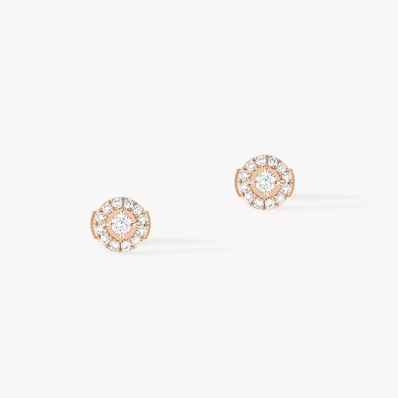 Earrings For Her Pink Gold Diamond Joy Round Diamonds SM 06954-PG