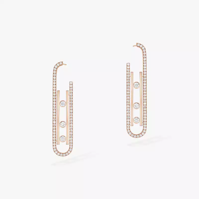 Earrings For Her Pink Gold Diamond Boucles d'oreilles Move 10th SM 10811-PG