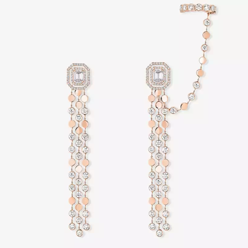 D-Vibes Multi-Row earrings Pink Gold For Her Diamond Earrings 12432-PG