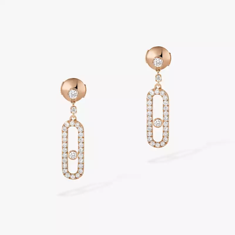 Earrings For Her Pink Gold Diamond Move Uno Stud 05631-PG