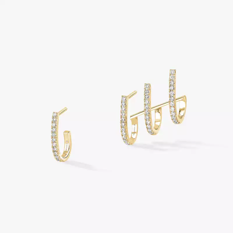 Earrings For Her Yellow Gold Diamond Multi-Créoles Gatsby 06503-YG