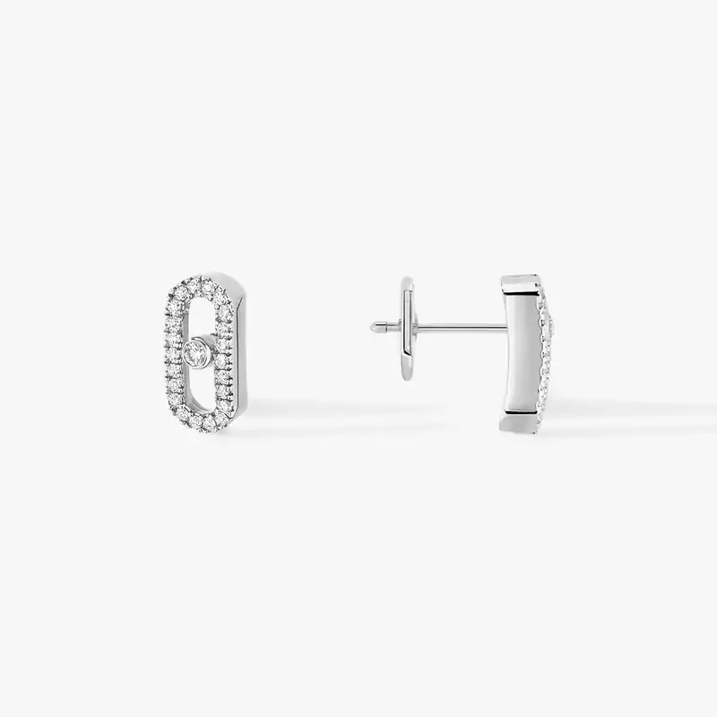Earrings For Her White Gold Diamond Move Uno 05634-WG