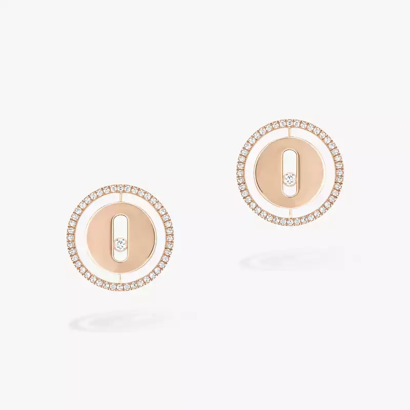 Earrings For Her Pink Gold Diamond Lucky Move Stud 11571-PG