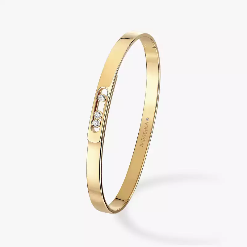 Move Noa SM Bangle Large Size Yellow Gold Mixed Diamond Bracelet 11640-YG