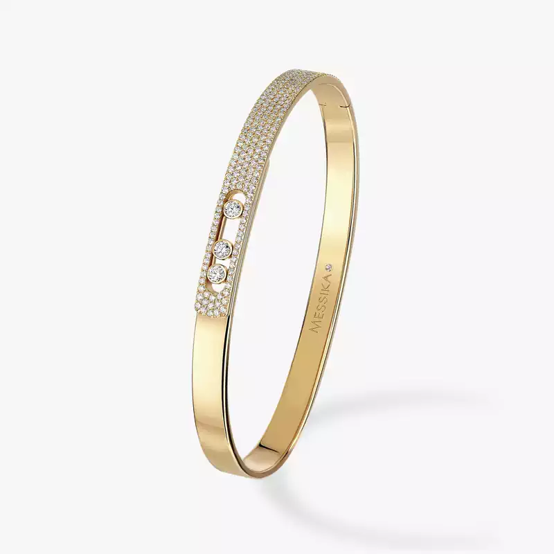 Bracelet For Her Yellow Gold Diamond Move Noa Bangle SM Pavé 10093-YG